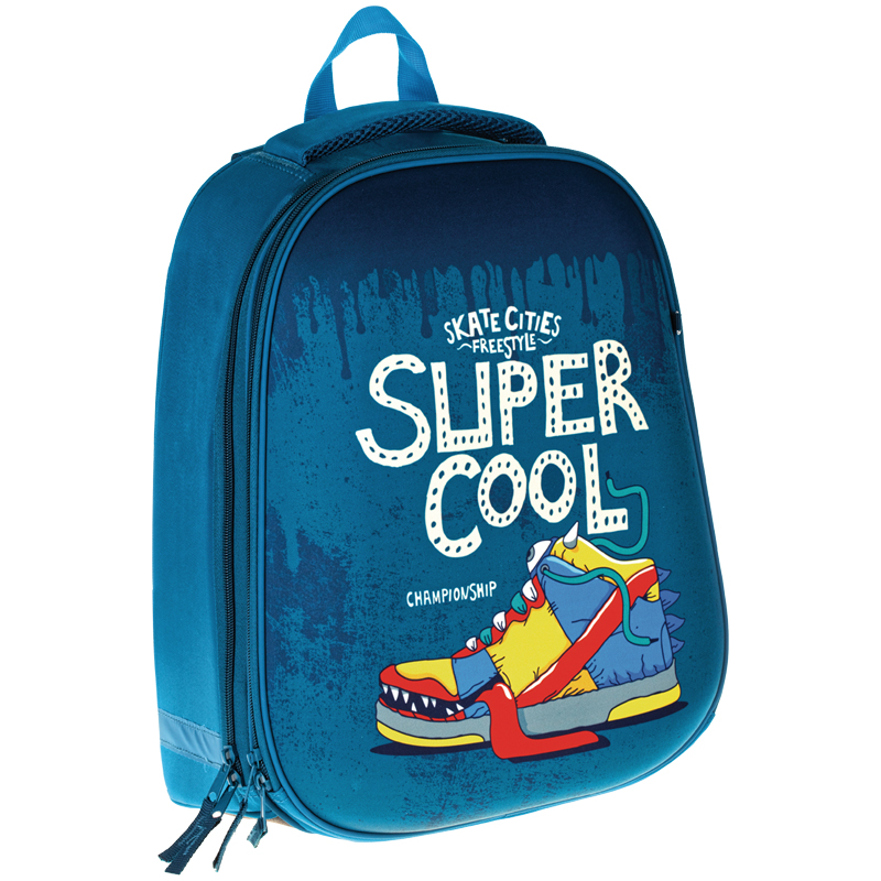 Ранец ArtSpace Happy School 'Super Cool' 39~30~18 см., 2 отд., 1 карман, анатом. спинка, Uni_17630