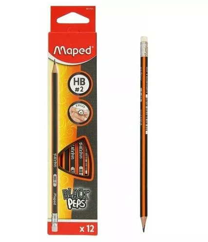 Карандаш чернографитные 'MAPED. Black Pep`s', HB , с резинкой, 851721