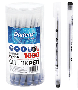 Ручка гелевая, DARLENS 1000 метров, черный. 0,5 мм, DL-DRL00866