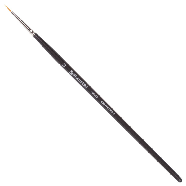 Кисть BRAUBERG №00 художественная проф., синтетика жестская, круглая, 200642