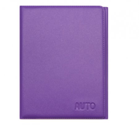 Обложка для автодокументов "AUTO", складная , фиолетовая , кожзам 100х130 мм, 2903-110